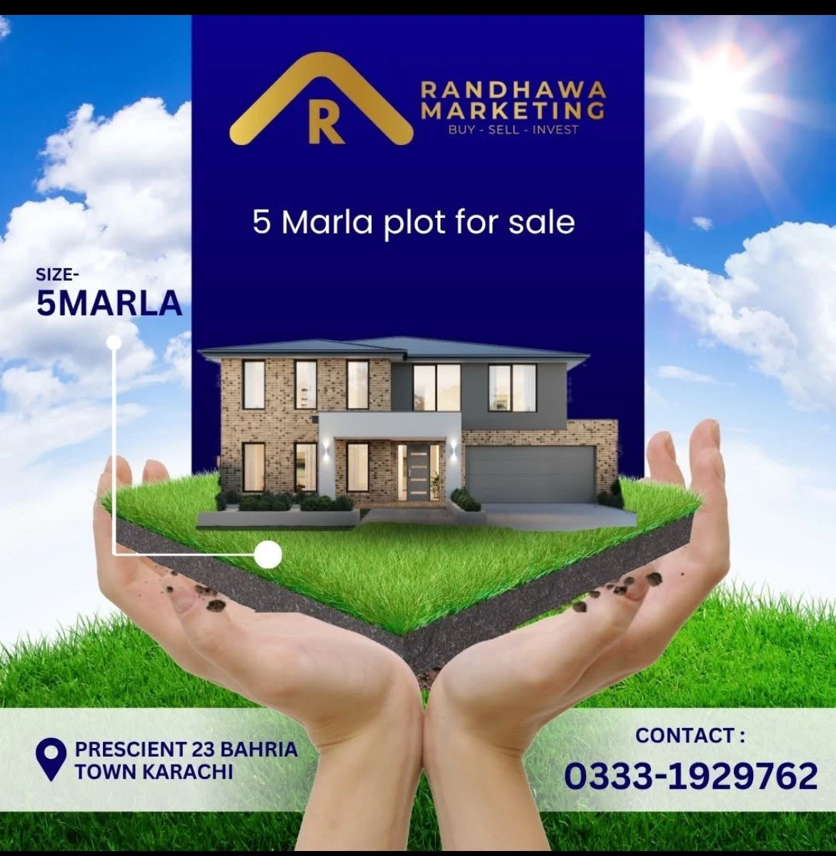 5 Marla Plot For Sale IN Prescient 23 Bahria Town Karachi